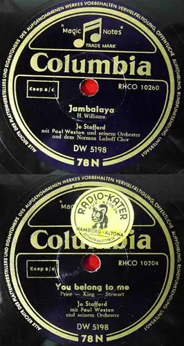 8 Original 78er Schellackplatten DORIS DAY JO STAFFORD FRANKIE LAINE....