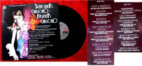 LP Schöner Gigolo - armer Gigolo (David Bowie Marlene Dietrich Sydne Rome) D 78