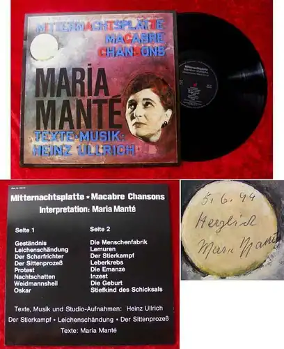 LP Maria Manté: Mitternachtsplatte Signiert