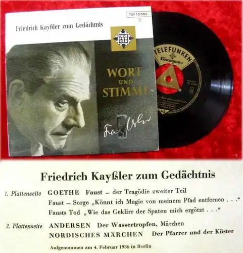 EP Friedrich Kayssler zum Gedächtnis 04. Februar 1936