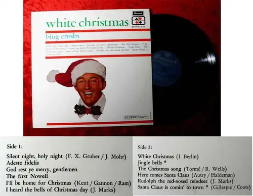 LP Bing Crosby: White Christmas (Brunswick Golden Aces Series DZY 377 007) NL