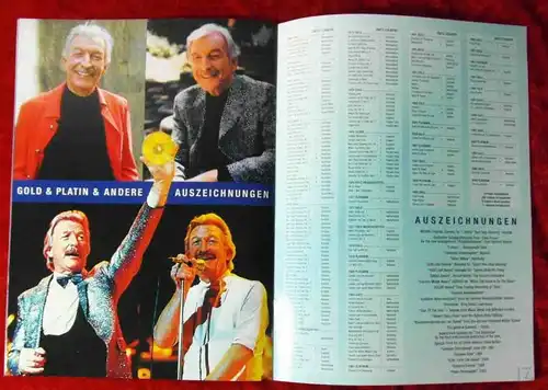 Tourprogramm James Last Tour 2002  Deutschland - Schweiz