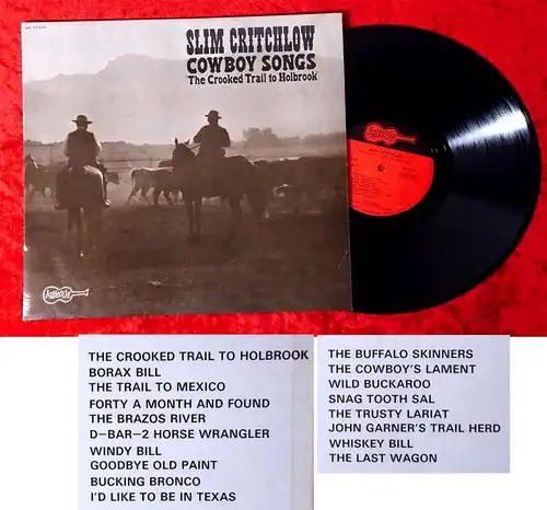 LP Slim Critchlow: Cowboy Songs The Crooked Trail to Holbrook (Arhoolie 19016) F