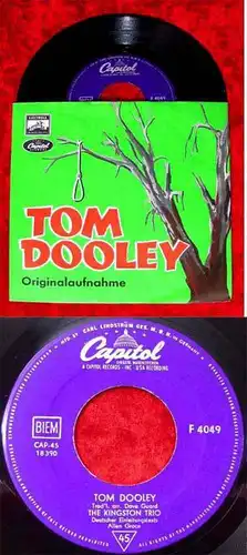 Single Kingston Trio: Tom Dooley (mit deutschem Einleitungstext) Capitol F 4049