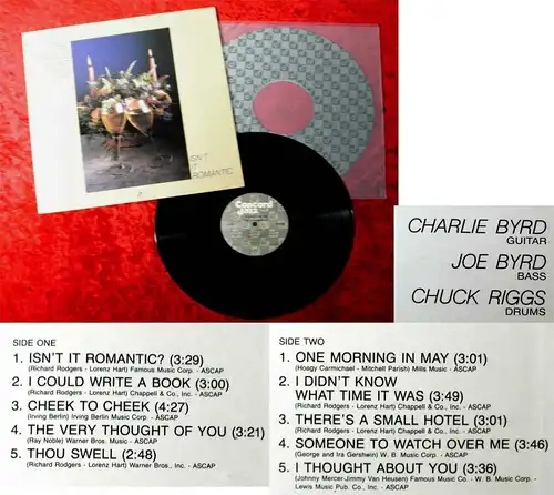 LP Charlie Byrd Trio: Isn´t It Romantic? (Concord CJ-252) US 1984