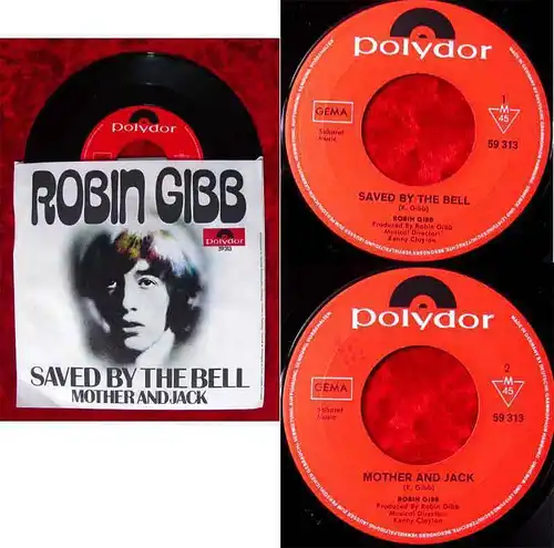 Single Robin Gibb: Saved by the Bell (Polydor 59 313) D 1969 Musterplatte