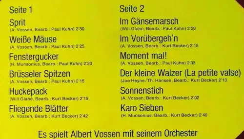 LP Albert Vossen: Das war Albert Vossen - der Meister des Akkordeon (Acanta) D