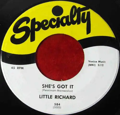 Single Little Richard: She's Got It / Heeby-Jeebies (Speciality 584) US