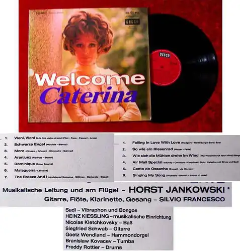 LP Caterina Valente: Welcome Caterina (Decca) Clubsonderauflage D