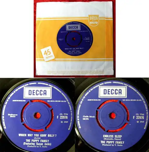 Single Poppy Family feat Susan Jacks: Which way you goin´ Billy? (Decca F 22976)