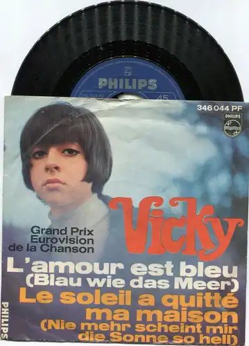 Single Vicky Leandros: L`Amour Est Bleu (Philips 346 044 PF) D 1966