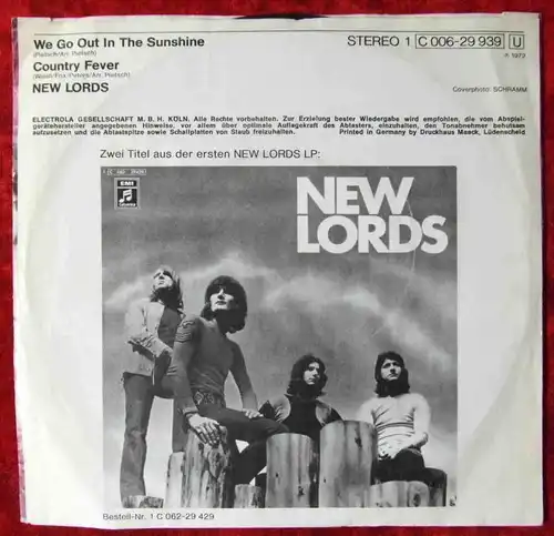 Single New Lords: We Go Out In The Sunshine (Columbia 1C 006-29 939) D 1972