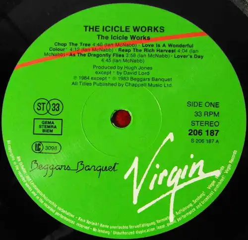 LP Icicle Works: Same (Virgin 206 187) D 1984