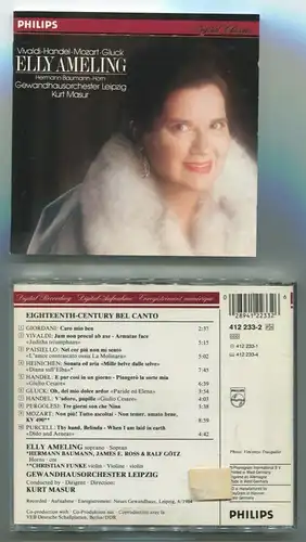 CD Elly Amelung: Vivaldi Händel Mozart Gluck (Philips 412 233-2) D 1984