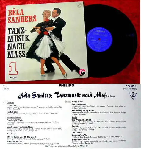 LP Bela Sanders : Tanzmusik nach Mass 1 (Philips) D