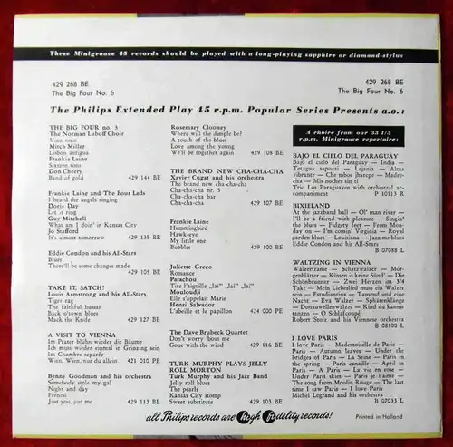 EP The Big Four Vol. 6 Guy Mitchell Frankie Laine Jill Corey Louis Armstrong