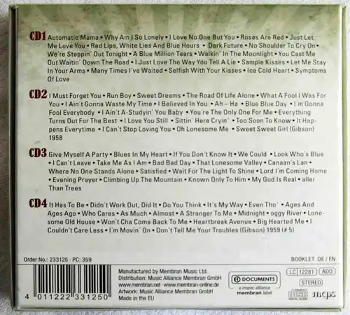 4CD Box Don Gibson: Hillbilly Hitmaker (80 Hits & Rarities)