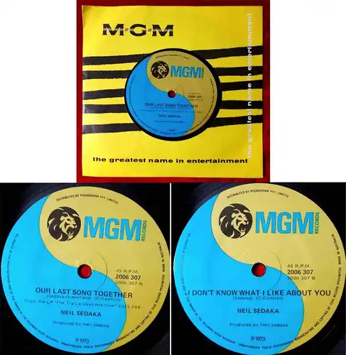 Single Neil Sedaka: Our Last Song Together (MGM 2006 307) Australien 1973