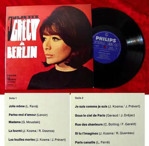 25cm LP Juliette Greco á Berlin (Philips Clubsonderauflage) D 1967