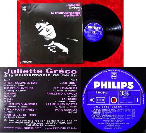 LP Juliette Greco á la Philharmonie de Berlin