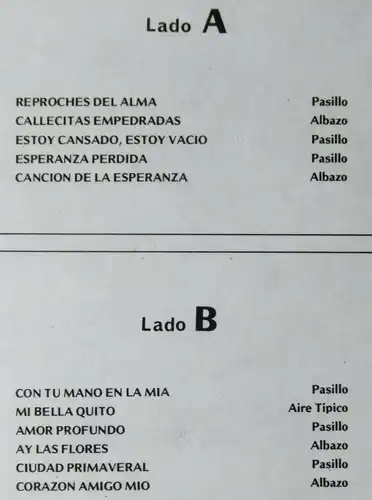 LP Los Reales: Nueva Musica Ecuatoriana (Banco Central de Ecuador)