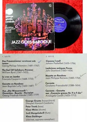 LP George Gruntz Jazz goes Baroque Klaus Doldinger Emil