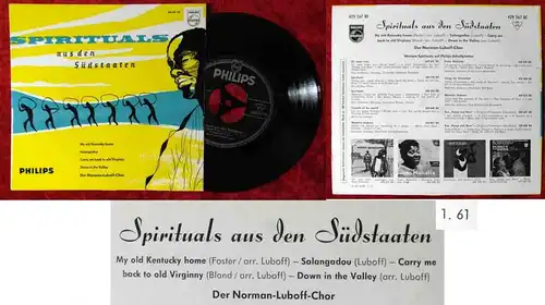 EP Norman Luboff Chor: Spirituals aus den Südstaaten (Philips 429 267 BE) D 1961