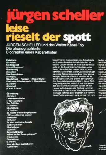 LP Jürgen Scheller: Leise rieselt der Spott (Polydor 2371 024) D 1970