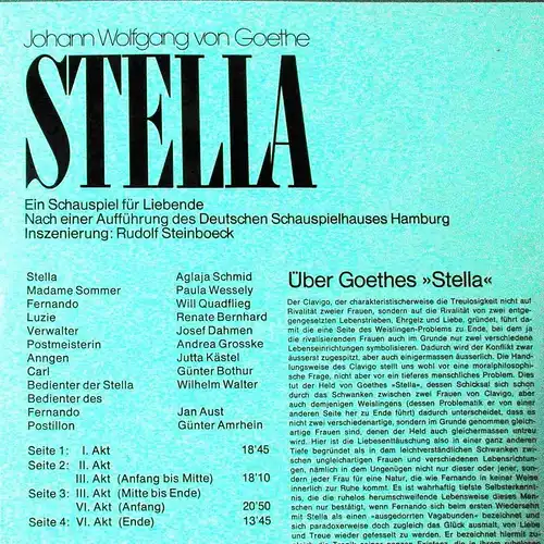 2LP Stella - Schauspiel für Liebende von Goethe (Heliodor 2759 002) D