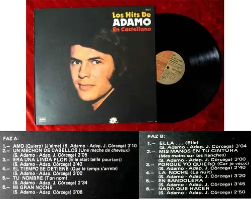 LP Adamo: Los Hits de Adamo - En Castellano (EMI 6622) Argentinien 1974