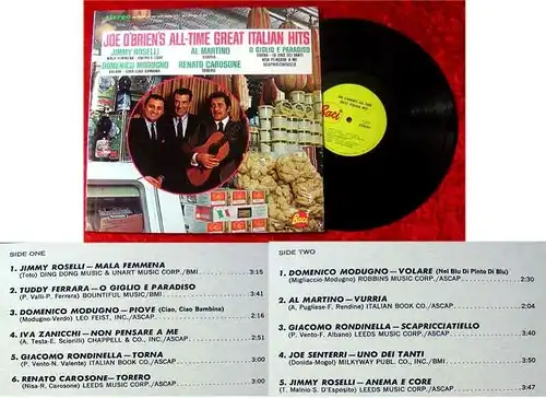 LP Joe O´Brien´s AllTime Great Italian Hits Jimmy Rosel