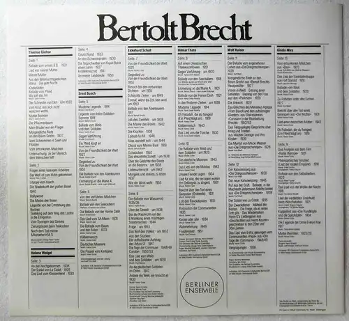 7LP Bertolt Brecht (DGG 2755 005) D 1978