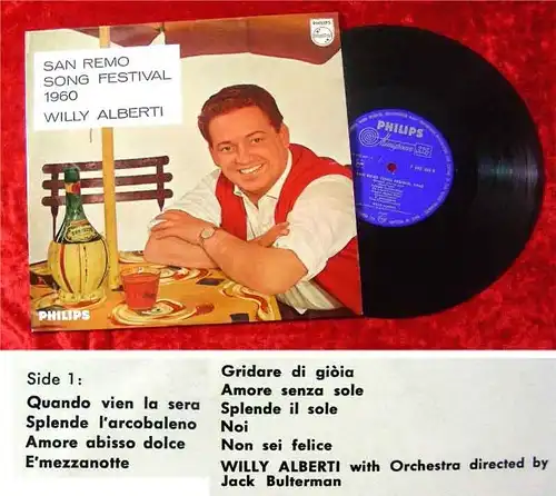 25cm LP Willy Alberti San Remo Song Festival 1960