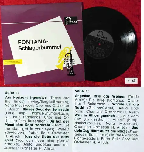 25cm LP Fontana Schlagerbummel (Fontana J 73 813) D 1963 Nana Mouskouri u.a.-