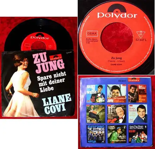 Single Liane Covi: Zu jung (Polydor 52 647) D 1966