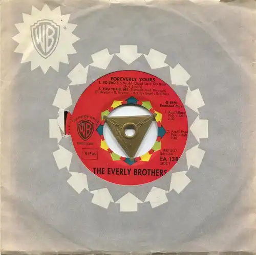 EP Everly Brothers: Foreverly Yours (Warner Bros. EA 1381) D 1960