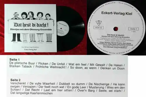 LP Ohnsorg Ensemble: Dat Hest Di Dacht!  D 1979 Jochen Schenck Hilde Sicks....