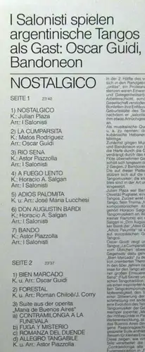 LP I Salonisti feat Oscar Guidi: Tangos Argentinos /Harmonia Mundi 067-19-9998-1