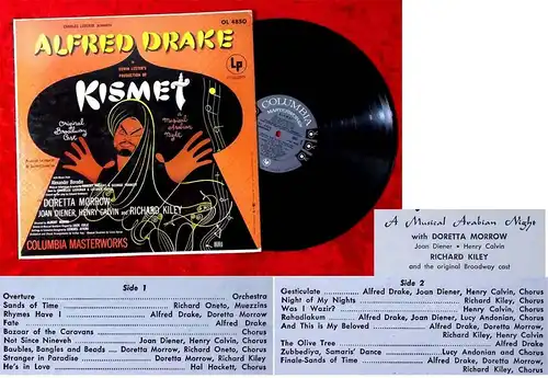 LP Alfred Drake in Kismet (Columbia CL 4850) US