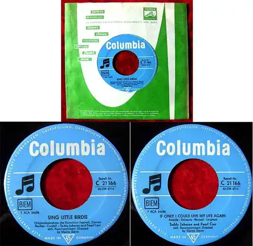Single Teddy Johnson & Pearl Carr: Sing Little Birdie (Columbia C 21 166) D