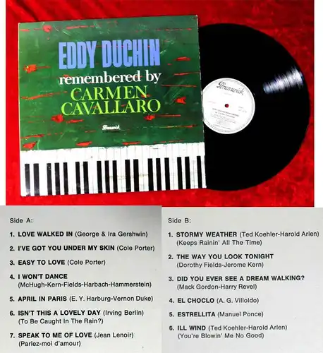 LP Carmen Cavallaro: Eddy Duchin rembered by... (Brunswick 267 107 Stereo) Promo