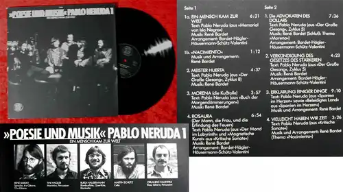 LP Poesie und Musik - Pablo Neruda 1 Ein Mensch kam zur Welt (Mood 23666) D 1979
