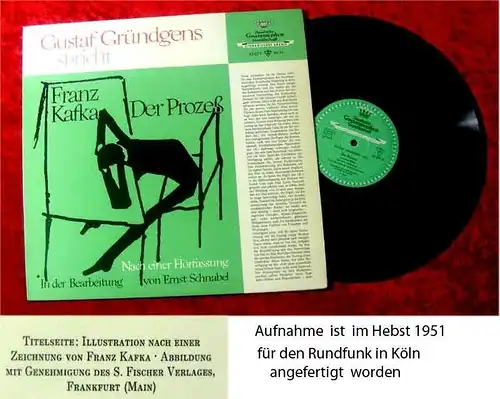 LP Gustaf Gründgens Franz Kafka Der Prozess