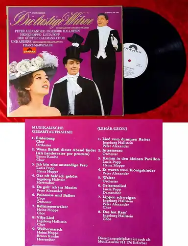 LP Lustige Witwe  - Musikalische Gesamtaufnahme (Polydor 249 280) D 1972 Promo
