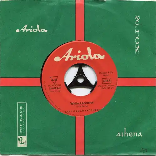 Single Tielman Brothers: White Christmas / Exodus (Ariola 18 654 AU) D