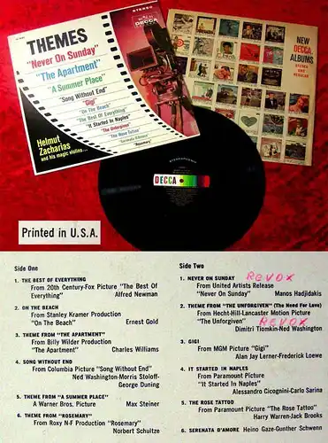 LP Helmut Zacharias: Themes  (Decca DL 74083) US