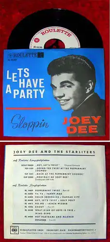 Single Joey Dee: Let´s have a Party / Sloppin (Roulette RL 4520) D