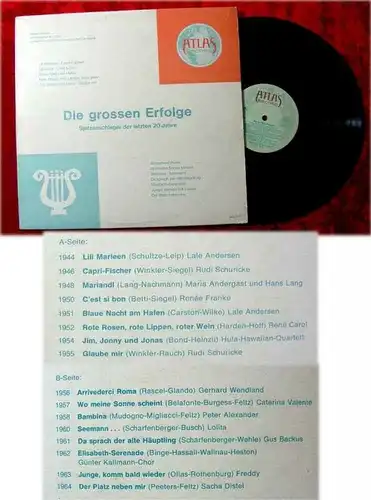 LP Die grossen Erfolge ATLAS 1964 Freddy Caterina Valente Peter Alexander....