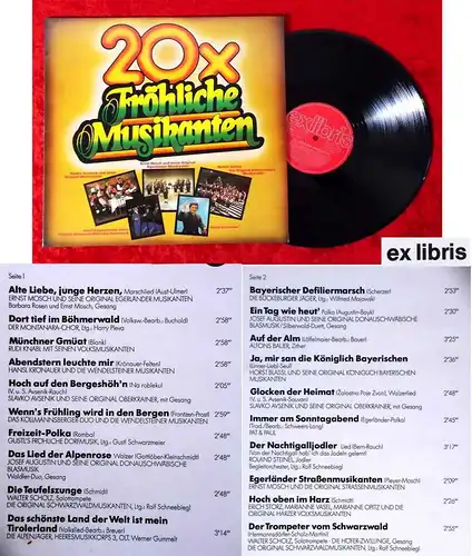 LP 20 x Fröhliche Musikanten (Ex Libris EL 12 220) D 1975 - rar!!!
