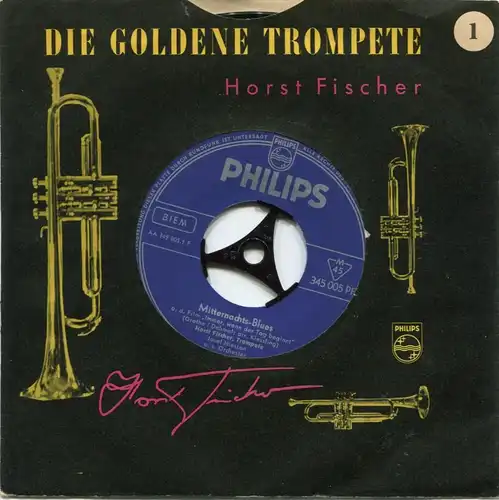Single Horst Fischer: Mitternachts Blues (Philips 345 005 PF) Fischer Flc